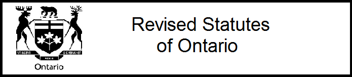 Ontario: Revised Statutes