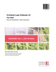 Criminal Law (Volume II): 2015-16 by Jamie Cameron