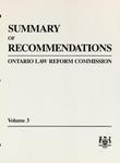 Summary of Recommendations, Ontario Law Reform Commission (Volume 3) by Ontario Law Reform Commission